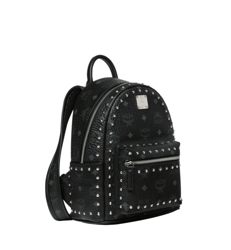 MCM STARK OUTLINE STUDS BACKPACK 铆钉双肩背包黑色