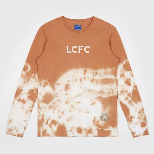 LCFC莱斯特城制造天然泰国植物染料晕染淡橙长袖休闲T恤