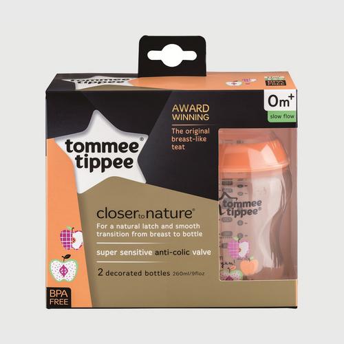 【直邮】TOMMIE TIPPEE婴儿奶瓶套装260ml*2橙色