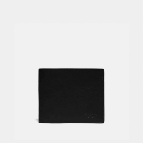 COACH蔻驰男士黑色短款钱包