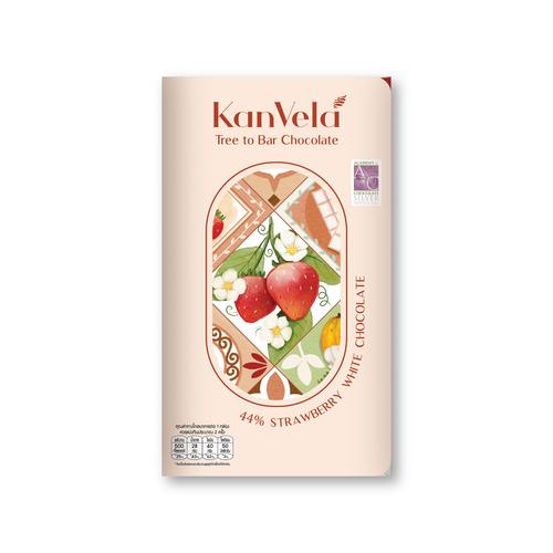 KANVELA CHOCOLATE 44%白巧克力草莓味 60g