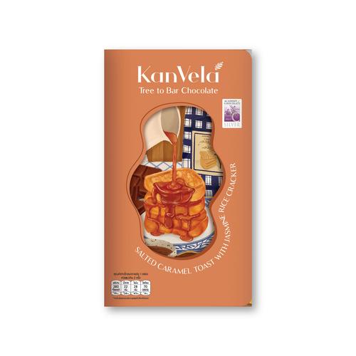 KANVELA CHOCOLATE 脆米饼白巧克力焦糖吐司丁味60g