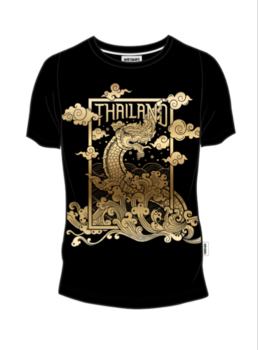 MAHANAKHON 泰国神话帕亚娜黑色烫金T恤S