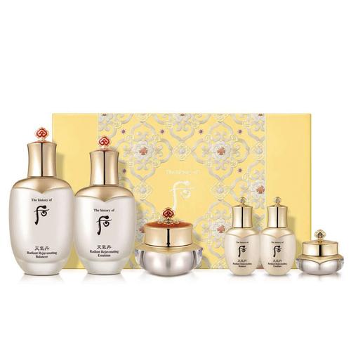 后 THE HISTORY OF WHOO 天气丹花献光彩紧颜礼盒套装(滋养液150ml + 滋养乳110ml + 面霜25ml +
滋养液25ml + 滋养乳25ml + 眼霜5ml)