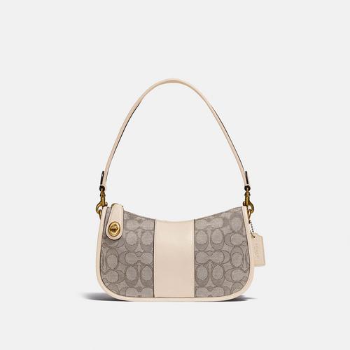 蔻驰COACH Swinger Bag In Signature Jacquard - Stone Ivory