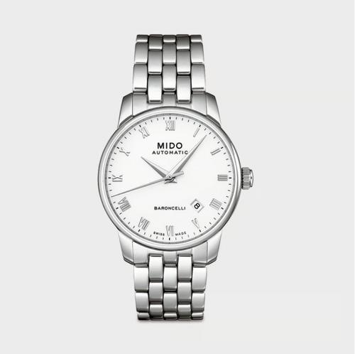 美度 MIDO 贝伦赛丽系列 Silver Dial 自动机械男士钢带腕表 38mm