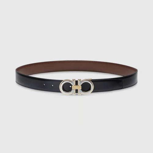 SALVATORE FERRAGAMO菲拉格慕黑棕双色皮带 105 cm
