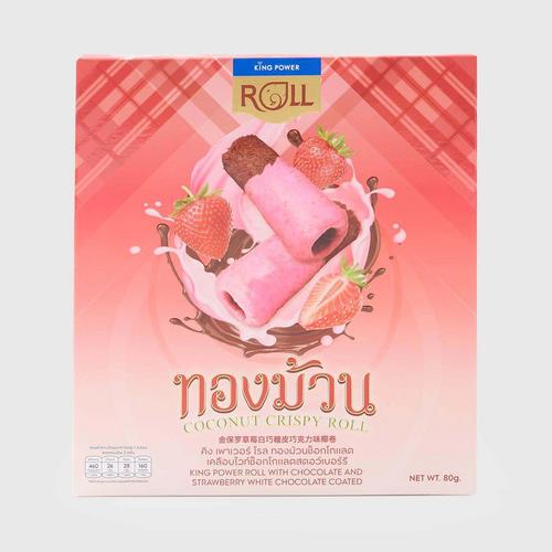 Kingpower roll金保罗草莓白巧糖皮巧克力味椰卷80g