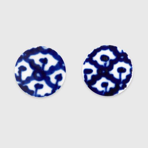 INTHAI陶瓷圆圈图案耳环
