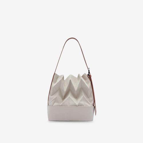 PAVI STUDIO W-Buckle Shoulder包 - 奶油色/Brown