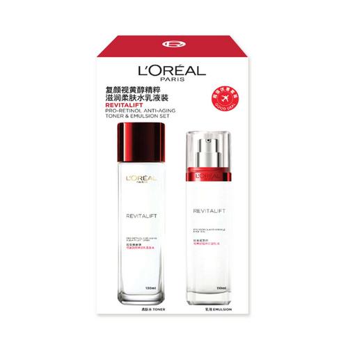 L’Oréa欧莱雅复颜视黄醇精粹滋润柔肤水乳液装 110ml+130ml