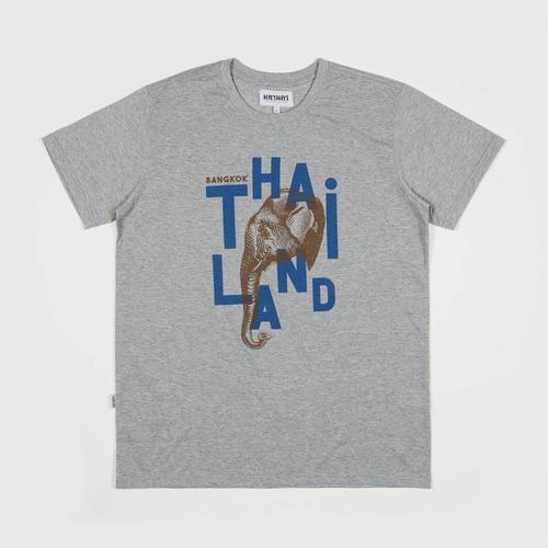 MAHANAKHON玛哈那空泰国象图案短袖T恤灰色S码