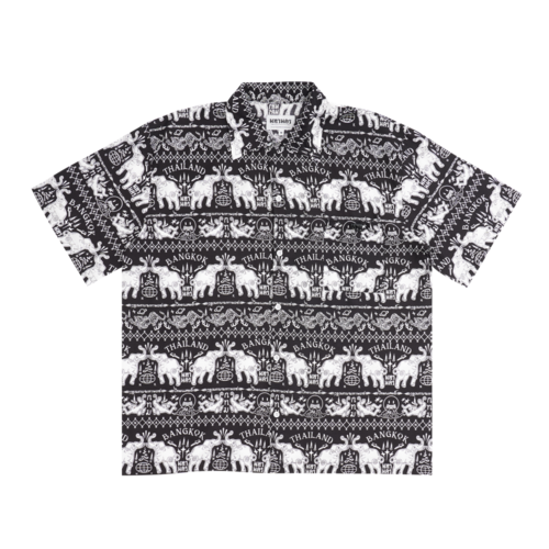 【店庆特惠】KMH S-CHANG 修身夏威夷衬衫 01  黑色