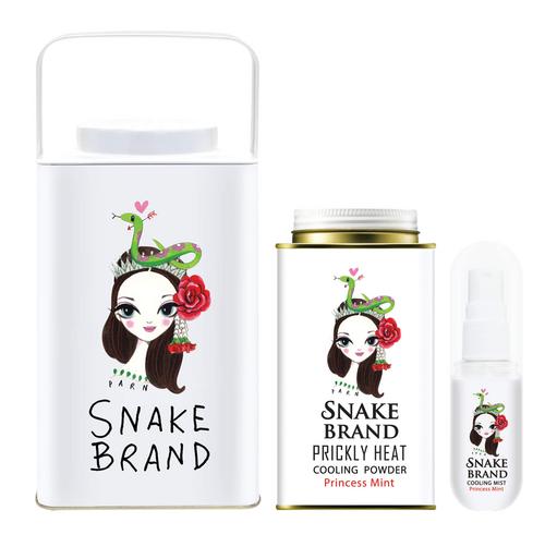 SNAKE BRAND泰国蛇牌爽身粉PRINCESS MINT限量款套装（爽身粉140g、清凉喷雾30ml)