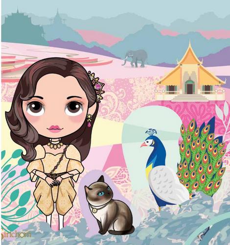 SIRICHOM 丝绸围巾f Sweet Bang Pa In - Pink