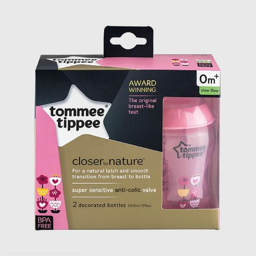 【直邮】TOMMIE TIPPEE婴儿奶瓶套装260ml*2粉红色