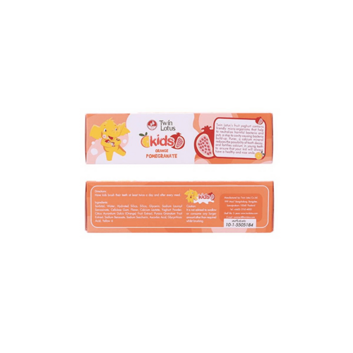 【保税发货】TWIN LOTUS双莲优乳益齿儿童牙膏香橙石榴50g