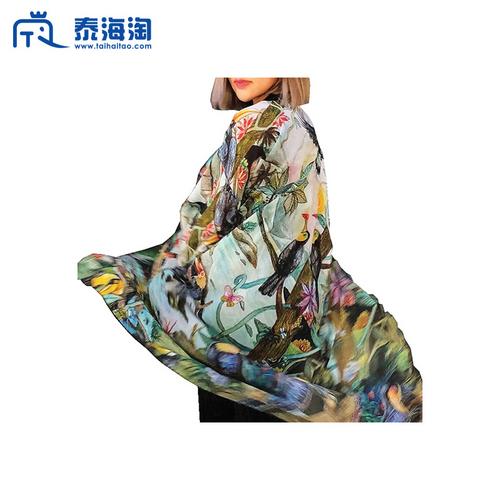 【直邮】HOROSCARF犀鸟丛林日本丝绸丝巾披肩围脖