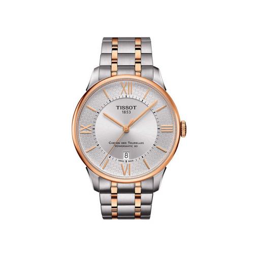 天梭 TISSOT Chemin Swiss Edit Gent  Bi-Color 42mm (Silver Dial) (Silver
Dial) 杜鲁尔系列，钢带男士机械腕表