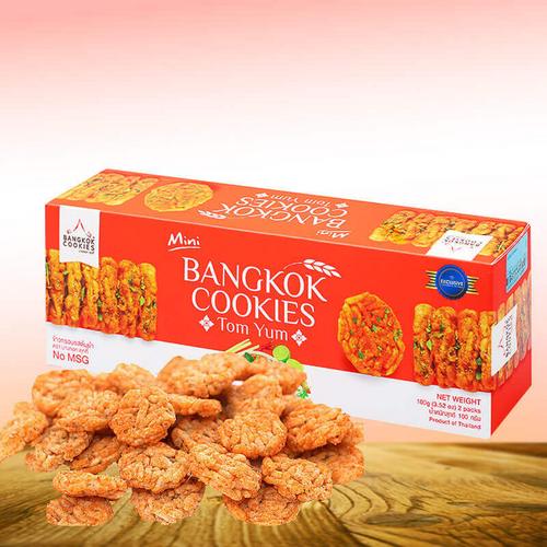 【保税发货】BANGKOK COOKIES冬阴功味香米米饼100g