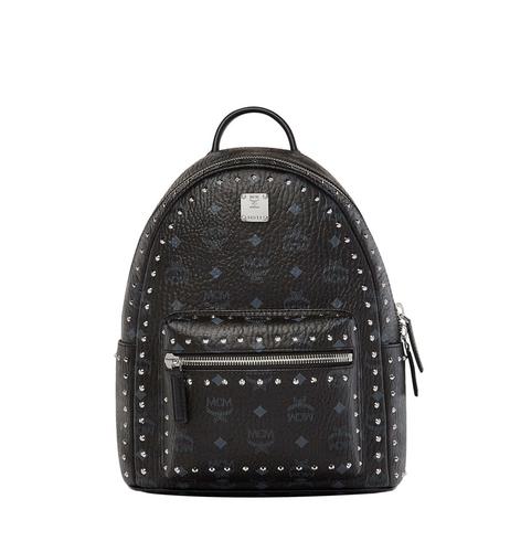 MCM STARK OUTLINE STUDS BACKPACK 铆钉双肩背包 - 小号 - 黑色