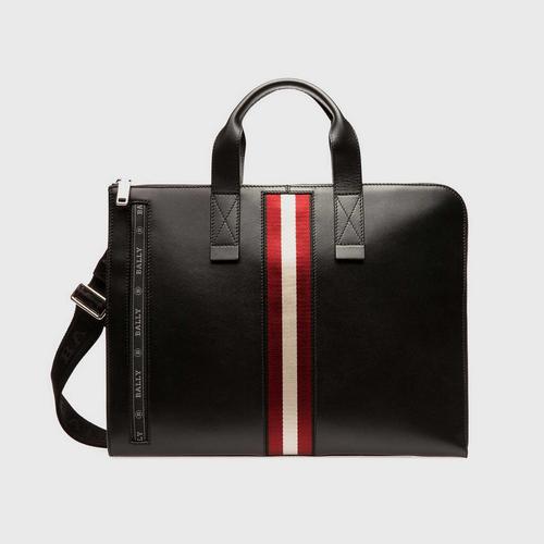 BALLY 巴利男士黑色牛皮公文包13升