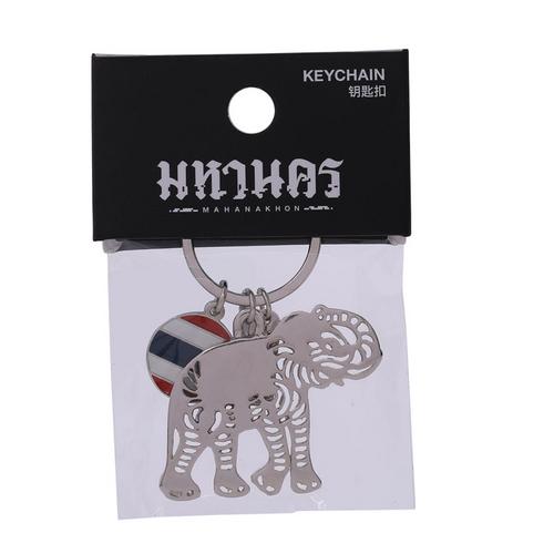 【店庆特惠】KINGPOWER钢制雕刻大象钥匙扣银色