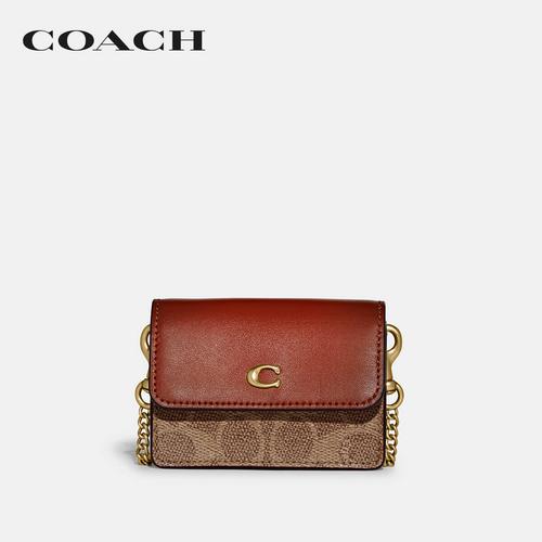 COACH蔻驰女士经典老花迷你斜挎包