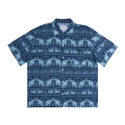 【店庆特惠】KMH S-CHANG 修身夏威夷衬衫 01  海军蓝色