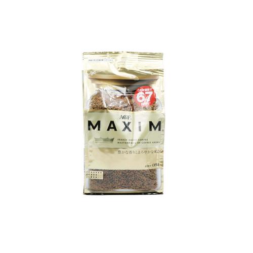 MAXIM日本原装进口冻干速溶无砂糖黑咖啡粉味浓香醇金罐袋装135g（柔和特醇）